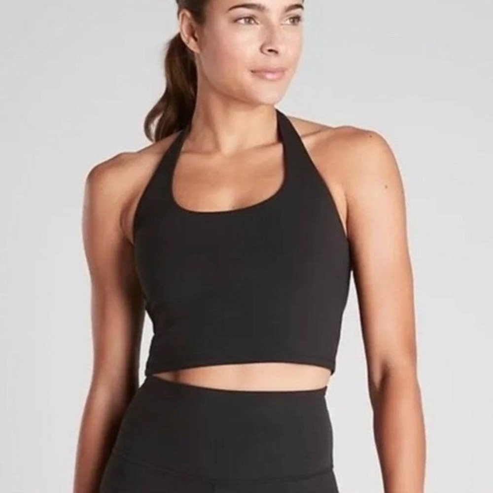 Athleta Halter Crop Black